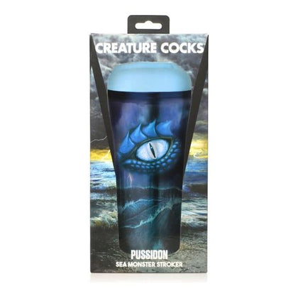 XR Brands Creature Cocks Pussidon Sea Monster Stroker - Model PS-500 - Male Masturbator for Deep Sea Pleasure - Pale Blue