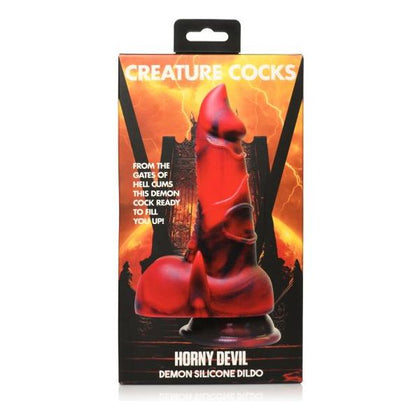 XR Brands Creature Cocks Horny Devil Demon Silicone Dildo - Model XRD-666B - Unleash Your Forbidden Desires - Red/Black