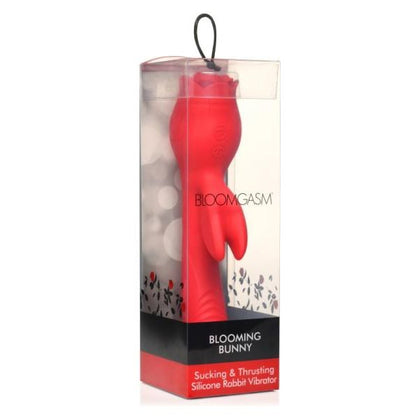 XR Brands Bloomgasm Blooming Bunny Sucking & Thrusting Rabbit Vibrator - Model ROSE-2000 - Female Clitoral and G-spot Stimulation - Red