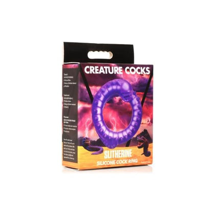 XR Brands Creature Cocks Slitherine Silicone Cock Ring - Model XR-SLTHRN01 - Unisex, Enhances Erection & Pleasure - Purple - Adult Naughty Store