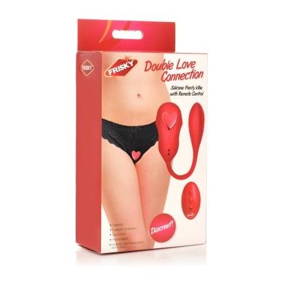 Frisky Double Love Connection Panty Vibe With Remote-Controlled G-Spot Egg Vibrator - Model ZX-2000 - Women - Clitoral & G-Spot Stimulation - Red