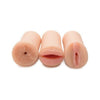 Jesse Jane Three Way Stroker Set - Ultimate Pleasure Collection for Men - Mouth, Pussy, and Ass Strokers - Model JJ3W-001 - Beige - Adult Naughty Store