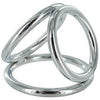 XR Brands Master Series The Triad Chamber Cock and Ball Ring - Medium, Chrome Plated Steel, Enhances Erection, Pressure Sensation, Domination Pleasure