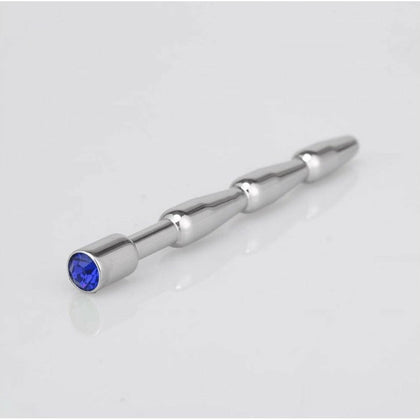 Gem-Adorned Stainless Steel Urethral Plug - SOUND010: Unisex Pleasure in Blue - Adult Naughty Store