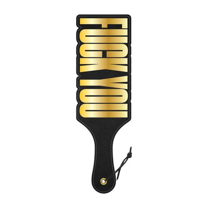 Introducing the Exquisite Pleasure Paddle: The Seductive Spanking Experience - Model FUC-KU-69 - For Him and Her - Black and Gold