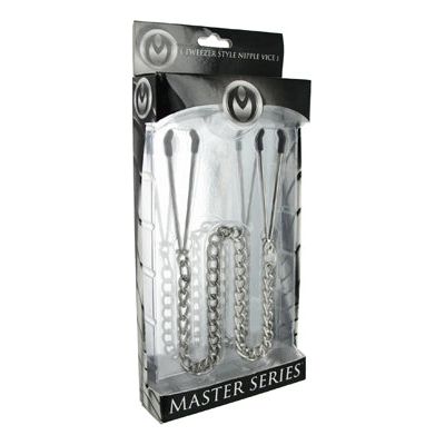 Reign Sensual Steel Nipple Vice - Model XR-1234 - Unisex Nipple Clamps for Sensual Stimulation - Silver - Adult Naughty Store