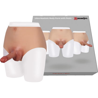 XX-DREAMSTOYS Ultra Realistic Penis Form Size L Model 2021 | Male Realistic Stretchable Belly Button Penis Sleeve - Flesh - Adult Naughty Store