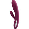 SVAKOM Adonis Ribbed Clitoris Massager Vibrator - Model AD-36R, Plum Red