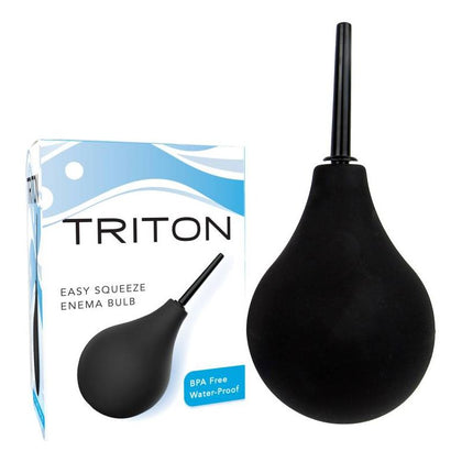 Introducing the Triton Easy Squeeze Enema Bulb - The Sensual Delight for Intimate Exploration - Model X-218 - Unisex Anal Douche - Exquisite Black