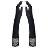 Miamor Pleasure Touch Elbow Length Lace Gloves - Model MTP-1001 - Women's Intimate Pleasure - Black