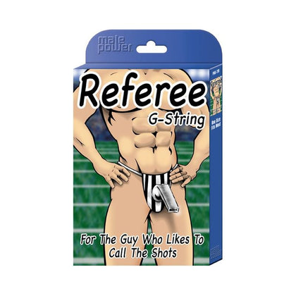 Male Power Referee Novelty G-String Black - Sensually Playful Men's Erotic Underwear for Intimate Games