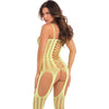 Lustful Secrets Fake News Bodystocking Yellow - Sensual Lingerie for Unforgettable Intimate Moments