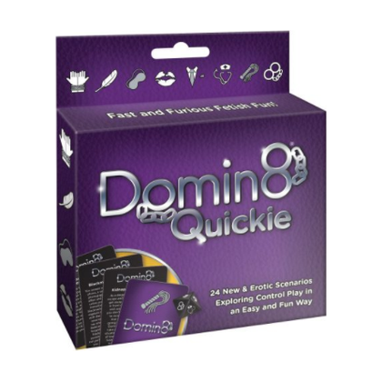 Domin8 Quickie: The Ultimate Sub/Dom Role Playing Game - 24 Scenarios, 8 Sided Die - For Couples, Intense Pleasure, Red - Adult Naughty Store