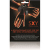 Introducing the SensaXion SXY Cuffs XYZ Deluxe Neoprene Cross Cuffs - Unisex - Seductive Black - Enhanced Pleasure