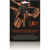 Introducing the SensaXion SXY Cuffs XYZ Deluxe Neoprene Cross Cuffs - Unisex - Seductive Black - Enhanced Pleasure - Adult Naughty Store