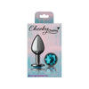 Introducing the Opulent Pleasures Collection: Exquisite Elegance Gunmetal Round Butt Plug Model CC-500 - Medium, for All Genders, Anal Stimulation, Teal - Adult Naughty Store