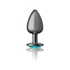 Cheeky Charms Sensual Pleasures Collection: Gunmetal Round Butt Plug CC-101 for Exquisite Anal Delights - Teal Jewel - Adult Naughty Store