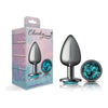 Cheeky Charms Sensual Pleasures Collection: Gunmetal Round Butt Plug CC-101 for Exquisite Anal Delights - Teal Jewel - Adult Naughty Store