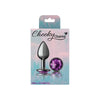 Seductive Pleasures: Cheeky Charms Gunmetal Round Butt Plug CC-001 - Unisex Anal Delight - Purple Jewel - Adult Naughty Store