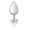 Captivating Charms: Cheeky Charms CC-123 Silver Metal Butt Plug with Clear Heart Jewel - For Sensual Anal Pleasure - Silver Shade - Adult Naughty Store