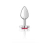 Sensual Pleasures Collection: Cheeky Charms CC-001 Silver Metal Butt Plug with Heart Pink Jewel - Unisex Anal Delight - Adult Naughty Store