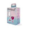 Sensual Pleasures Collection: Cheeky Charms CC-001 Silver Metal Butt Plug with Heart Pink Jewel - Unisex Anal Delight - Adult Naughty Store