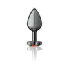 Introducing the Exquisite Pleasure Co. Cheeky Charms CC-500 Medium Gunmetal Butt Plug with Heart Rainbow Jewel - Unisex Anal Toy - Sensual Charcoal Grey - Adult Naughty Store