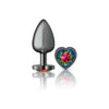 Introducing the Exquisite Charms CC-001L Gunmetal Butt Plug with Heart Rainbow Jewel - A Sensational Anal Pleasure Toy for All Genders - Adult Naughty Store