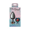 Introducing the Exquisite Charms CC-001L Gunmetal Butt Plug with Heart Rainbow Jewel - A Sensational Anal Pleasure Toy for All Genders - Adult Naughty Store