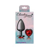 Introducing the SensationX Gunmetal Teardrop Butt Plug CC-001 (Large) - Unisex Anal Pleasure Toy in Red Jewel - Adult Naughty Store