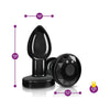 Sensual Charms Intense Pleasure Gunmetal Rechargeable Vibrating Metal Butt Plug - Small, for All Genders, Anal Stimulation, Sensual Black - Adult Naughty Store