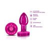 Cheeky Charms Sensual Pink Rechargeable Vibrating Metal Butt Plug with Remote Control - Model CC-123 - Unisex Anal Pleasure Toy - Adult Naughty Store