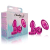 Cheeky Charms Sensual Pink Rechargeable Vibrating Metal Butt Plug with Remote Control - Model CC-123 - Unisex Anal Pleasure Toy - Adult Naughty Store