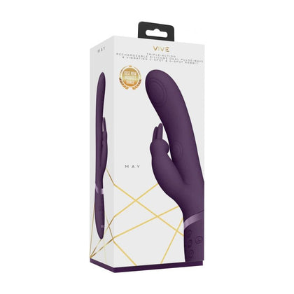 May Pleasure Pulse-Wave & Vibrating C-Spot & G-Spot Rabbit - Model VIVE045 - Purple - Adult Naughty Store