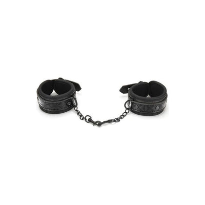 Whip Smart Diamond Handcuff Black - Luxurious Bondage Cuffs for Sensual Play