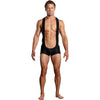 Male Power Sling Short - Men's Stretch Spandex Sling Underwear for Enhanced Pleasure - Model MS-2021 - Black Light Responsive - Adult Naughty Store