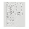 Obsessive Stewardess Costume Grey 3 Pc Seductive Uniform Set for Women - Tempting Openings, High Collar, and Low Neckline - Includes Dress, Thong, and Cap