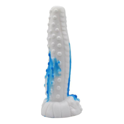 Temptations Pleasure Tiger Silicone Dildo Plug - Model 25X11 - Blue/White - Sensual Pleasure for All Genders!