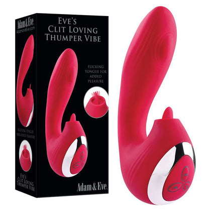 Adam & Eve Silicone Clit Loving Thumper Vibe - Model X123 - Women's G-Spot Stimulator - Red - Adult Naughty Store