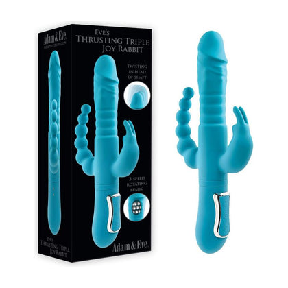 Adam & Eve Thrusting Triple Joy Rabbit - Model 3XV-2021 - Female - G-Spot, Anal, and Clitoral Stimulation - Midnight Black - Adult Naughty Store