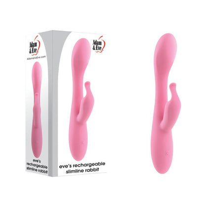Adam & Eve Rechargeable Slimline Rabbit Vibrator - Model RSV-5000 - Dual Stimulation for Women - G-Spot and Clitoral Pleasure - Deep Purple