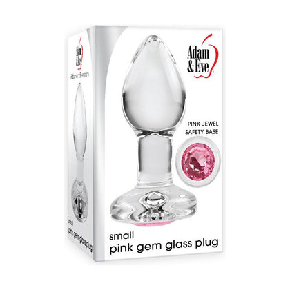 Adam & Eve Pink Gem Glass Plug Small - Sensual Teardrop Pleasure for Her, Exquisite Intimacy with Model AEPG-001