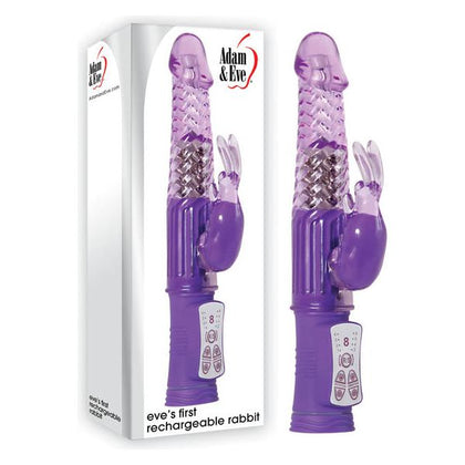 Adam & Eve Eve's First Rechargeable Rabbit Vibrator - Model X1 - Women's Clitoral and G-Spot Stimulation - Deep Purple