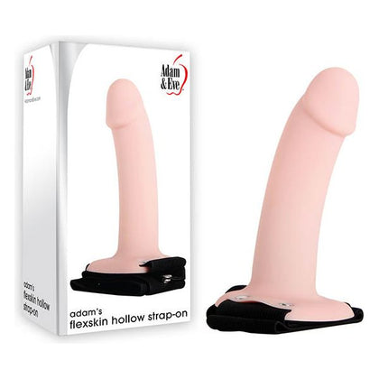 Adam & Eve FlexSkin Hollow Strap-On - Lifelike Silicone Dildo for Men - Model X2 - Pleasure Enhancer for Couples - Black