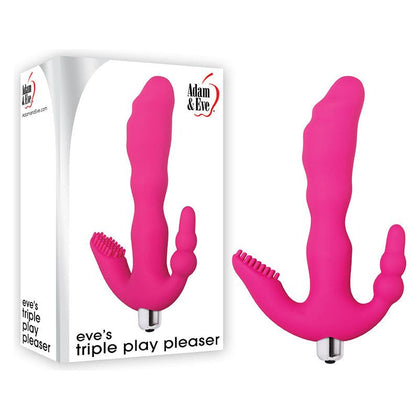 Introducing the Adam & Eve Triple Play Pleaser: The Ultimate Silicone Triple Stimulator Vibe for Mind-Blowing Pleasure!