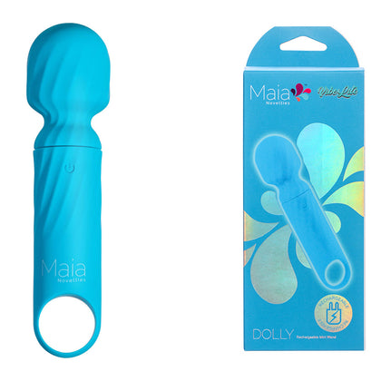 Maia Novelties Dolly-001 Blue Mini Wand USB Rechargeable Massage Toy - Unisex Full Body Pleasure - Adult Naughty Store