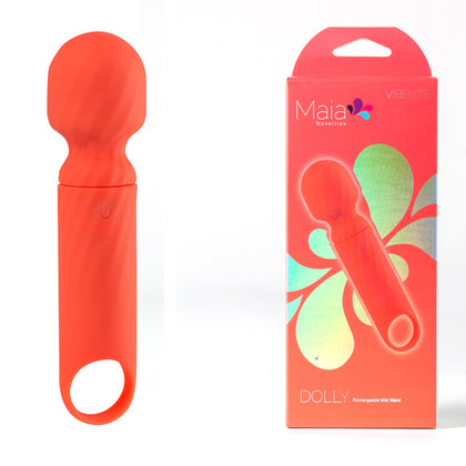 Introducing the Maia DOLLY 10-Function Mini Wand Massager DOLLY-Orange - Powerful Mini Wand Massager for Intense Pleasure - Model No. 0621 - Unisex - Perfect for Full-Body Stimulation - Vibrant Orange