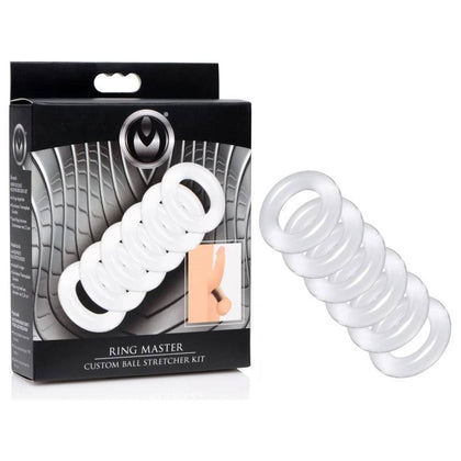 Master Series Ring Master - Customisable Ball-Stretching Kit for Enhanced Pleasure - Model RMX-3000 - Unisex - Scrotum and Cock Ring - Clear