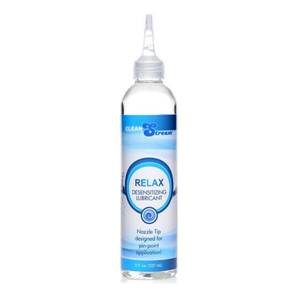 CleanStream Relax Desensitising Anal Lubricant with Nozzle Tip - Model RS-500 - Unisex - for Comfortable Backdoor Exploration - Clear