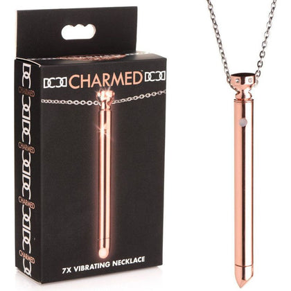 Introducing the Charmed 7X Vibrating Necklace - A Luxurious Rose Gold Pleasure Pendant for Women